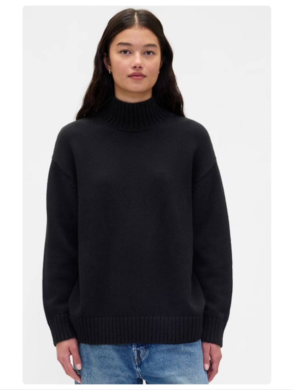 GAP 100% Cotton Oversized Mockneck Sweater